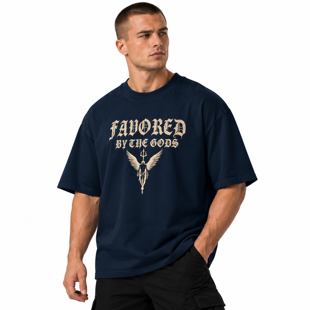 POSEIDON Favored By The Gods — Heavyweight Oversized Tee
