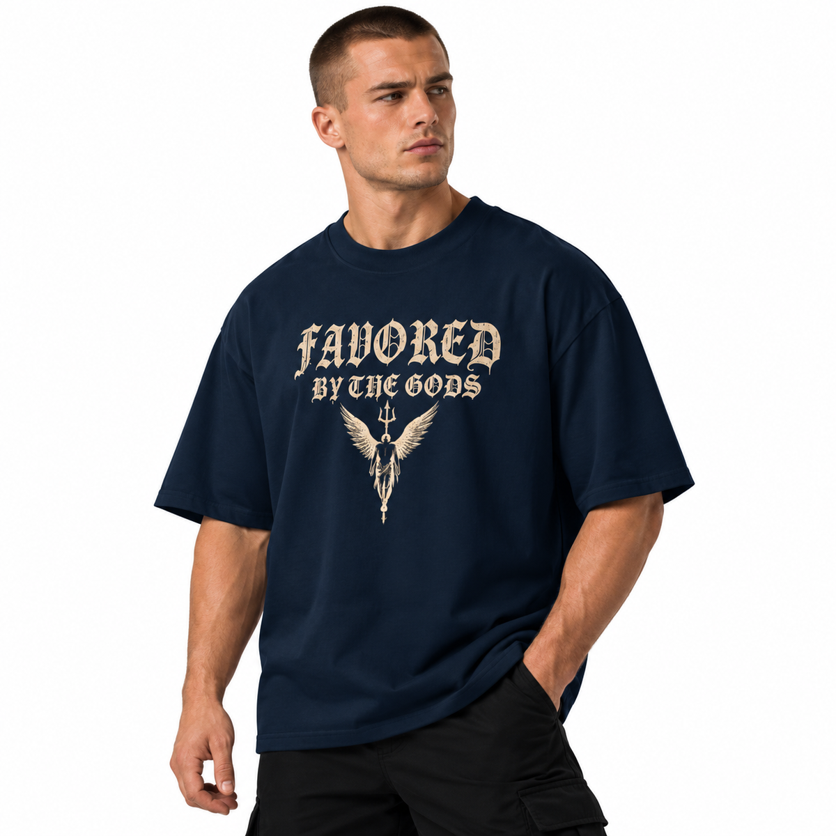 POSEIDON Favored By The Gods — Heavyweight Oversized Tee